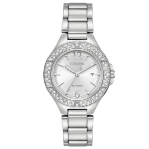 Citizen Eco-Drive Silhouette Crystal Silver Women's Watch FE1160-54A