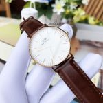 Daniel Wellington Classic St Andrews Mặt Tròn Màu Trắng Dây Da Màu Nâu 0507DW