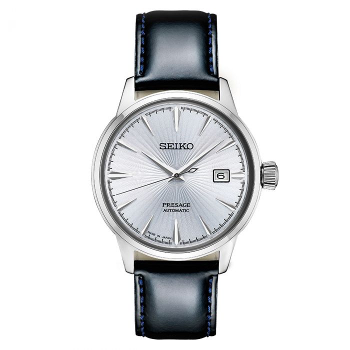 Seiko Presage Cocktail Time Automatic Black Leather Men's Watch SRPB43