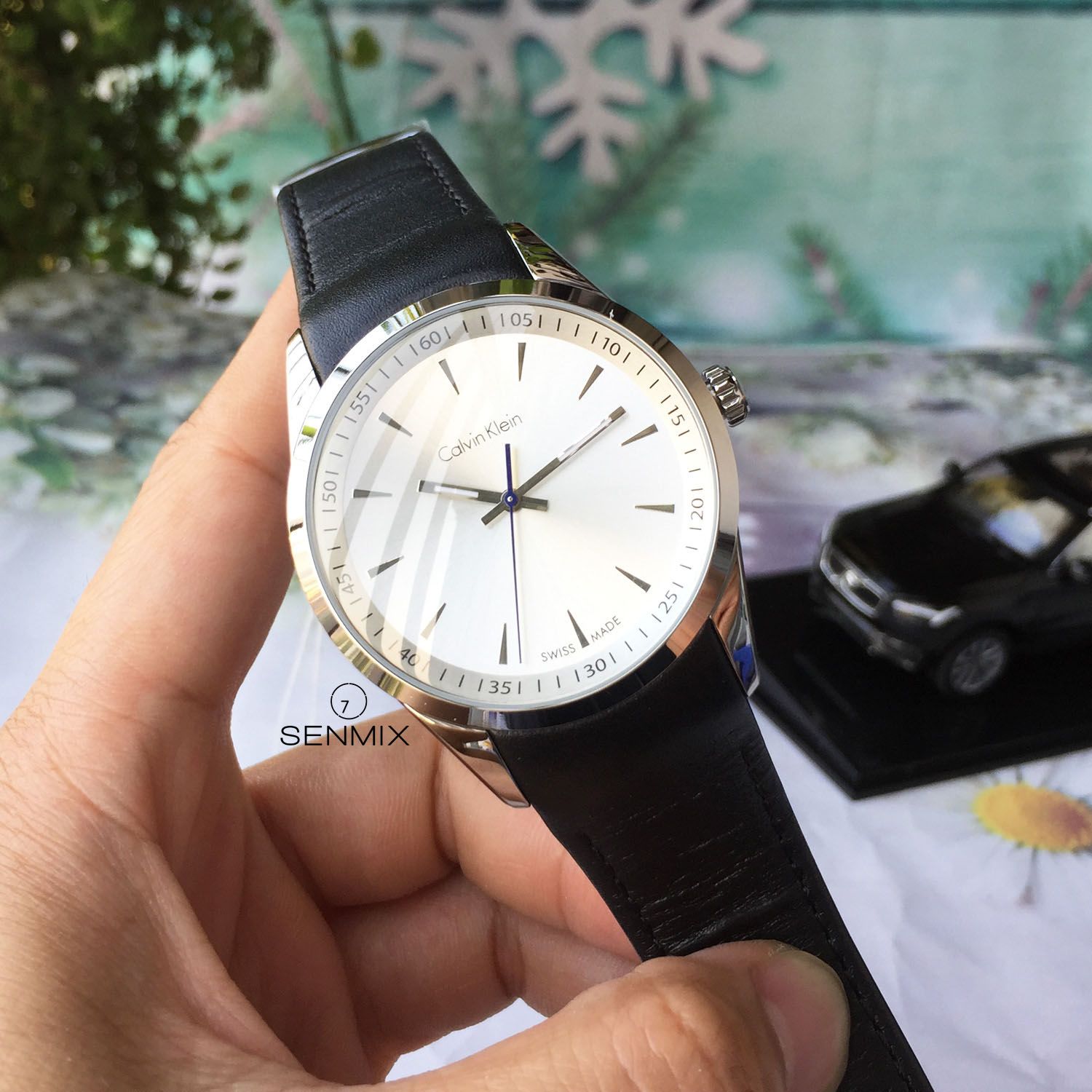 Calvin Klein Bold White Dial Black Leather Men's Watch K5A311C6 xách tay  chính hãng giá rẻ bảo hành dài - Đồng hồ nam - Senmix