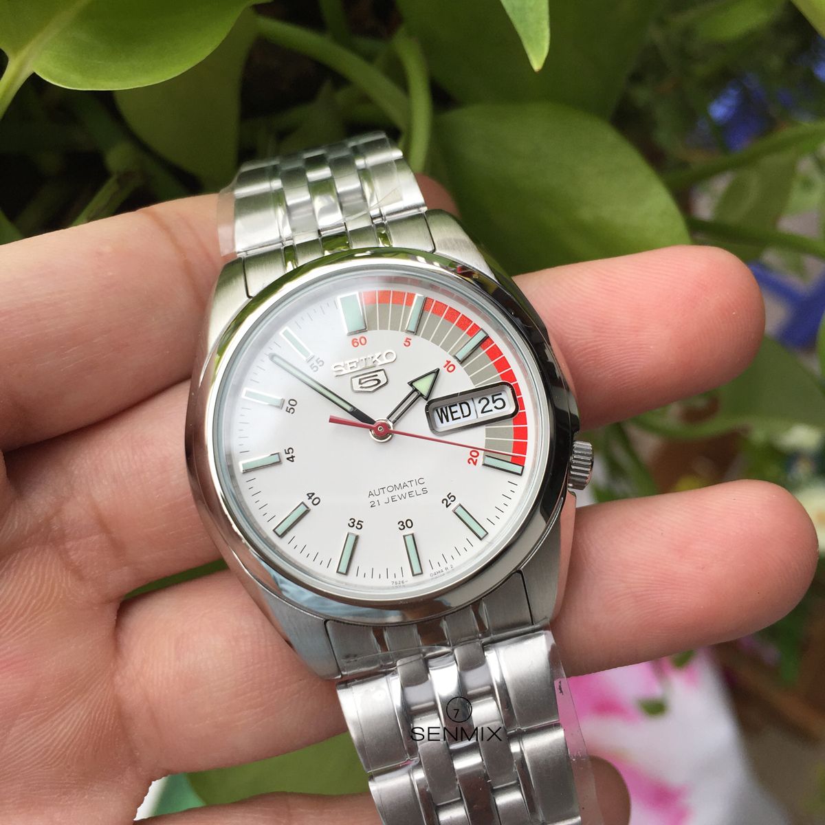 Seiko Automatic White Dial Men's Watch Seiko 5 SNK369 xách tay chính hãng  giá rẻ bảo hành dài - Đồng hồ nam - Senmix