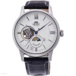 Orient Classic Sun And Moon Gen 4 Open Heart Automatic Black Leather Men's Watch RA-AS0005S10B
