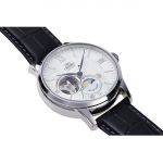 Orient Classic Sun And Moon Gen 4 Open Heart Automatic Black Leather Men's Watch RA-AS0005S10B