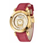 Salvatore Ferragamo Minuetto Gold Swiss Quartz Pink Leather Women's Watch FQ4240015