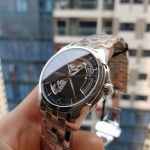 Hamilton Jazzmaster Open Heart Automatic Mặt Tròn Màu Đen Dây Kim Loại Màu Bạc H32565135