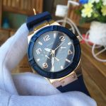 Guess Rose Gold Tone Rigor Blue Silicone Women's Watch U0571L1