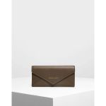 Charles & Keith Long Casual Envelope Flap Olive Women's Wallet CK6-10680451