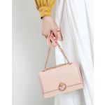 Charles & Keith Chain and Strap Push Lock Shoulder Candy Light Pink Women's Bag CK2-20780764