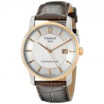 Tissot T-Classic Automatic Titanium Mặt Tròn Màu Trắng Dây Da Màu Nâu Lịch Ngày T087.407.56.037.00