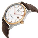 Tissot T-Classic Automatic Titanium Mặt Tròn Màu Trắng Dây Da Màu Nâu Lịch Ngày T087.407.56.037.00