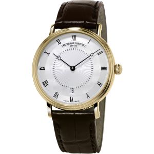 Frederique Constant Slim Line Automatic Guilloche Dial Brown Leather FC-306MC4S35