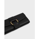 Charles & Keith Ring Detail Long Black Women's Wallet CK6-10770327