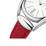 Gucci Horsebit White Lacquered Dial Red Leather Women's Watch YA140501