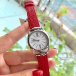 Gucci Horsebit White Lacquered Dial Red Leather Women's Watch YA140501