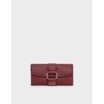 Charles & Keith Ring Detail Long Maroon Women's Wallet CK6-10770327