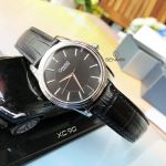 Caravelle Mặt Tròn Dây Da Màu Đen 43A107