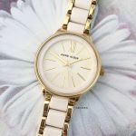Anne Klein White Dial Gold Tone AK/1412IVGB