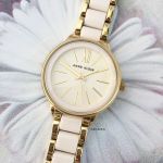 Anne Klein White Dial Gold Tone AK/1412IVGB