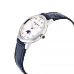 Frederique Constant Slimline Moonphase Mother of Pearl Blue Leather Women's Watch FC-206MPWD1S6