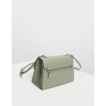 Charles & Keith Chain Link Clutch Sage Green Women's Bag CK2-80270179