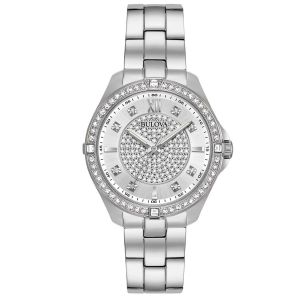 Bulova Crystal Accent Stainless Steel Women's Watch 96L236