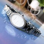 Bulova Diamond Stainless Steel Case and Bracelet White Tone Dial Women's Watch 96R191