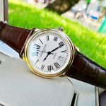 Frederique Constant Classics Persuasion Automatic Mặt Tròn Màu Bạc Viền Vàng Dây Da Màu Nâu Lịch Ngày FC-303M4P5