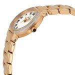 Bulova White Mother of Pearl Dial Rose Gold Diamond Accented Women's Watch 98R156