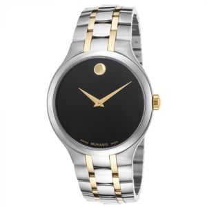 Movado Black Dial Collection Two Tone Men's Watch 0606958