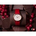 Tissot Bella Ora White Mother of Pearl Red Leather Women's Watch T103.310.36.111.01
