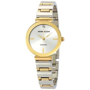 Anne Klein Diamond Dial Demi Gold Tone Polished Bracelet Women's Watch AK/2435SVTT