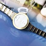 Anne Klein Diamond Dial Demi Gold Tone Polished Bracelet Women's Watch AK/2435SVTT
