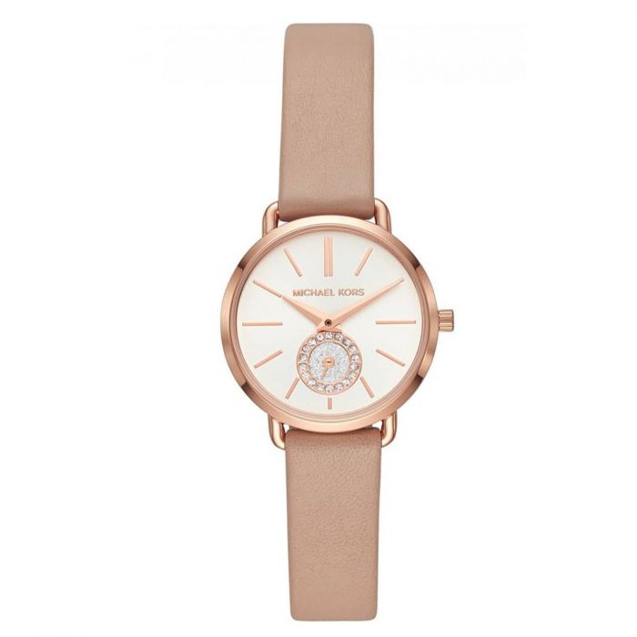 Michael Kors Petite Portia Mocha Leather Women's Watch MK2752