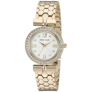 Anne Klein Swarovski Crystal Accented Gold-Tone Interchangeable Bezel Women's Watch 3140INST