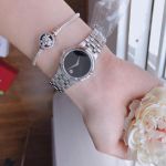 Movado Metio Mặt Tròn Màu Đen Dây Kim Loại Màu Bạc 0606204