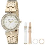 Anne Klein Swarovski Crystal Accented Gold-Tone Interchangeable Bezel Women's Watch 3140INST