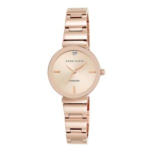 Anne Klein Diamond Dial Rose Gold Polished Women's Watch 2434RGRG