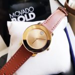 Movado Bold Mặt Tròn Màu Vàng Dây Da Màu Nâu 3600437