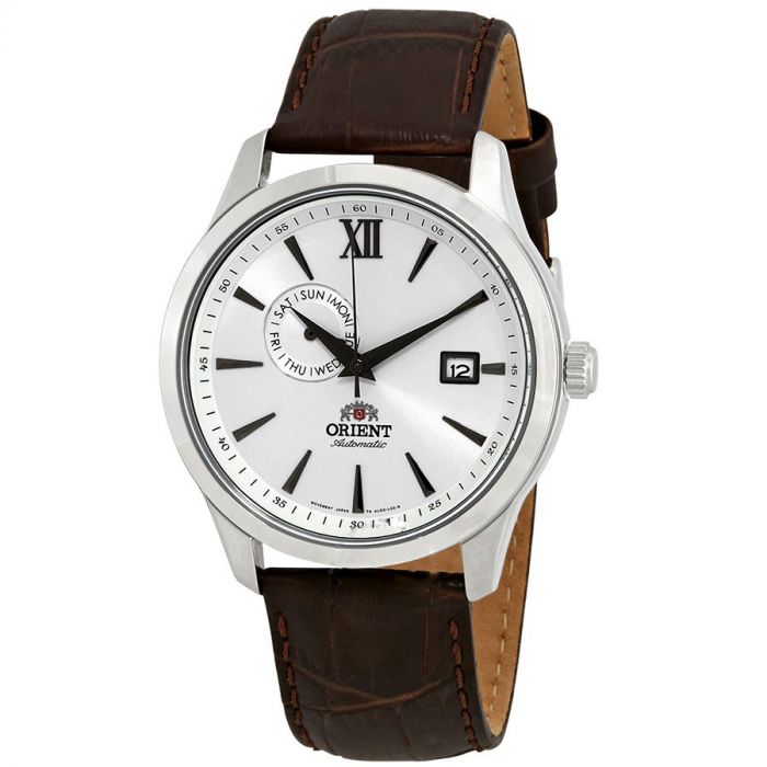 Orient Contemporary Automatic Mặt Tròn Màu Trắng Dây Da Màu Nâu Lịch Ngày Thứ FAL00006W0