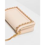 Charles & Keith Chain Rimmed Light Pink Women's Clutch CK2-70840146