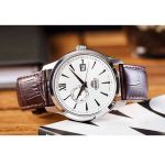 Orient Contemporary Automatic Mặt Tròn Màu Trắng Dây Da Màu Nâu Lịch Ngày Thứ FAL00006W0