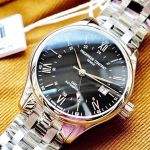 Frederique Constant Classics Index GMT Automatic Mặt Tròn Màu Đen Dây Kim Loại Màu Bạc Lịch Ngày FC-350B5B6B