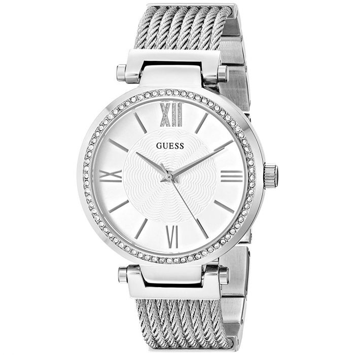 Guess Sophisticated Modern Woven Silver-Tone Women's Watch U0638L1