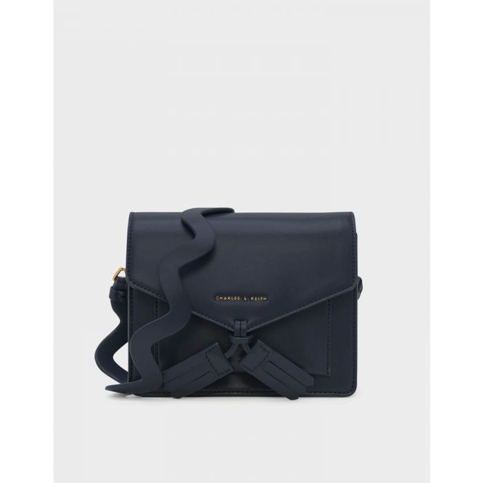 Charles & Keith Tassel Crossbody Navy Women's Bag CK2-80780553