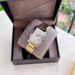 Fendi Classico Mặt Chữ Nhật Dây Kim Loại Màu Bạc Pha Vàng F701114000