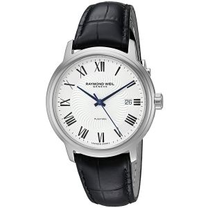 Raymond Weil Maestro Automatic Silver Dial Leather Strap Men's Watch 2237-STC-00659
