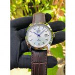 Orient Titanium Automatic Sapphire Brown Leather Men's Watch FER2F004W0