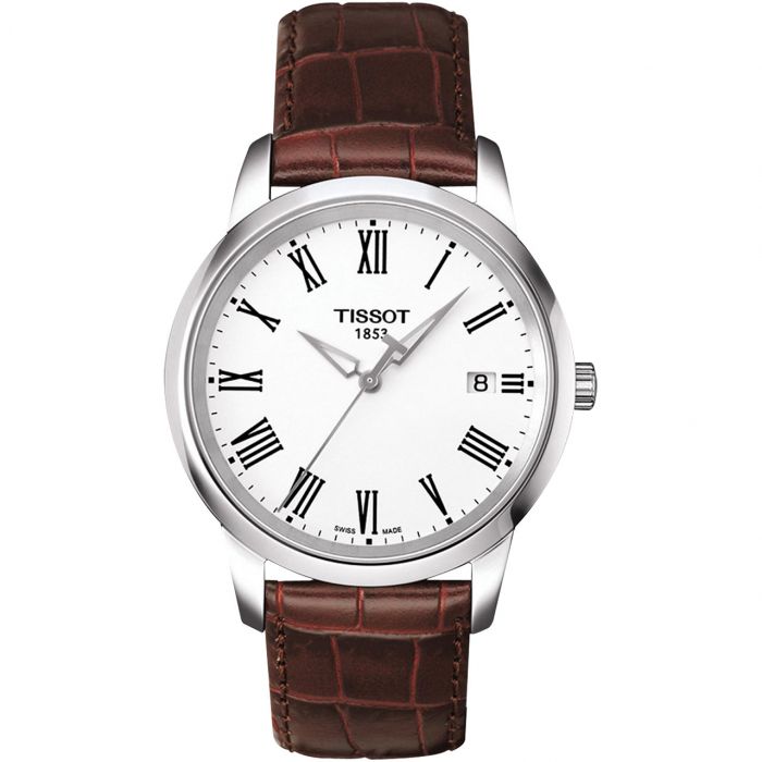 Tissot T-Classic Dream Mặt Tròn Màu Trắng Dây Da Màu Nâu Lịch Ngày T033.410.16.013.01