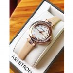 Armitron Swarovski Crystal Blush Pink Leather Women's Watch 75/5542MPRGBH