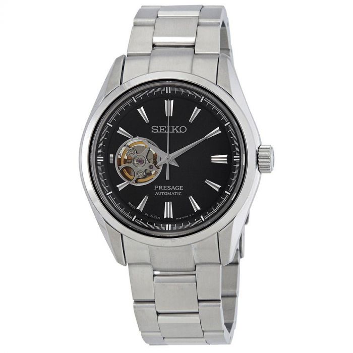 Seiko Presage Automatic Open Heart Black Dial Men's Watch SSA357J1